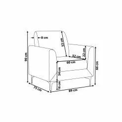 Beliani Sillón De Terciopelo Azul Oscuro FENES -Sillones Ventas undef src sa picid 730487 type whitesh image scaled