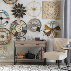 Beliani Consola Madera Oscura/gris Pardo 107 X 46 Cm AYDEN -Sillones Ventas undef src sa picid 732049 type color image scaled