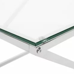 Beliani Mesa De Centro De Vidrio Transparente/plateado 60 X 60 Cm BEVERLY -Sillones Ventas undef src sa picid 733160 type whitesh image scaled