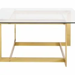 Beliani Mesa De Centro De Vidrio Transparente/dorado 80 X 80 Cm CRYSTAL -Sillones Ventas undef src sa picid 733169 type whitesh image scaled