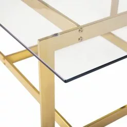 Beliani Mesa De Centro De Vidrio Transparente/dorado 80 X 80 Cm CRYSTAL -Sillones Ventas undef src sa picid 733170 type whitesh image scaled