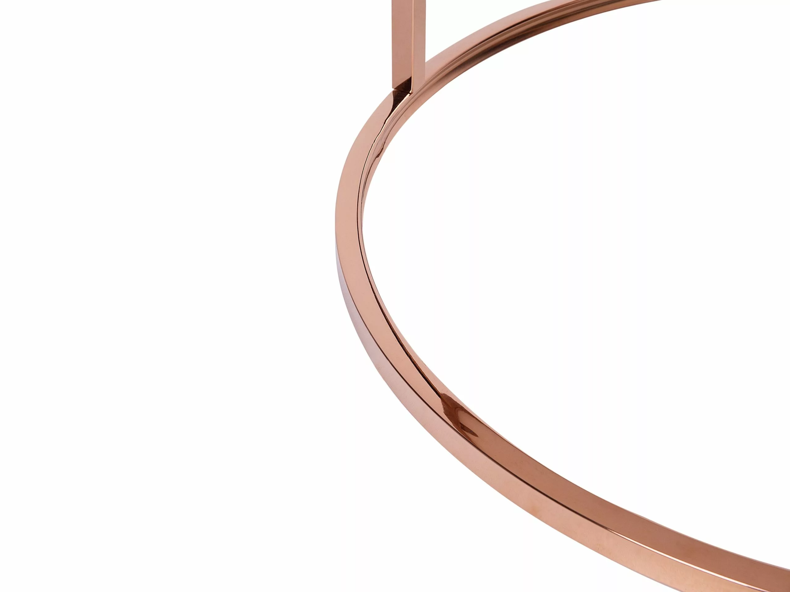 Beliani Mesa De Centro De Metal Beige/cobrizo ⌀ 70 Cm CORAL 4 Beliani Mesa De Centro De Metal Beige/cobrizo ⌀ 70 Cm CORAL - Imagen 4