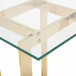 Beliani Mesa Auxiliar De Vidrio Transparente/dorado 40 X 40 Cm CRYSTAL -Sillones Ventas undef src sa picid 734950 type whitesh image scaled