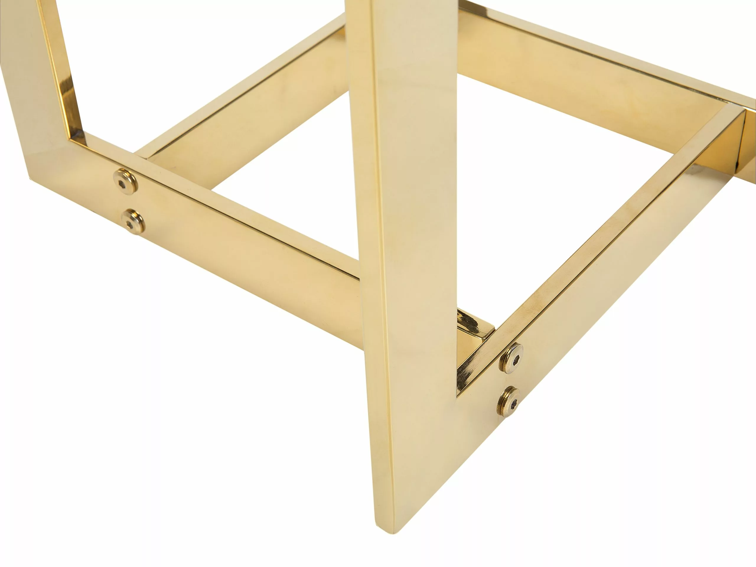 Beliani Mesa Auxiliar De Vidrio Transparente/dorado 40 X 40 Cm CRYSTAL - Imagen 6