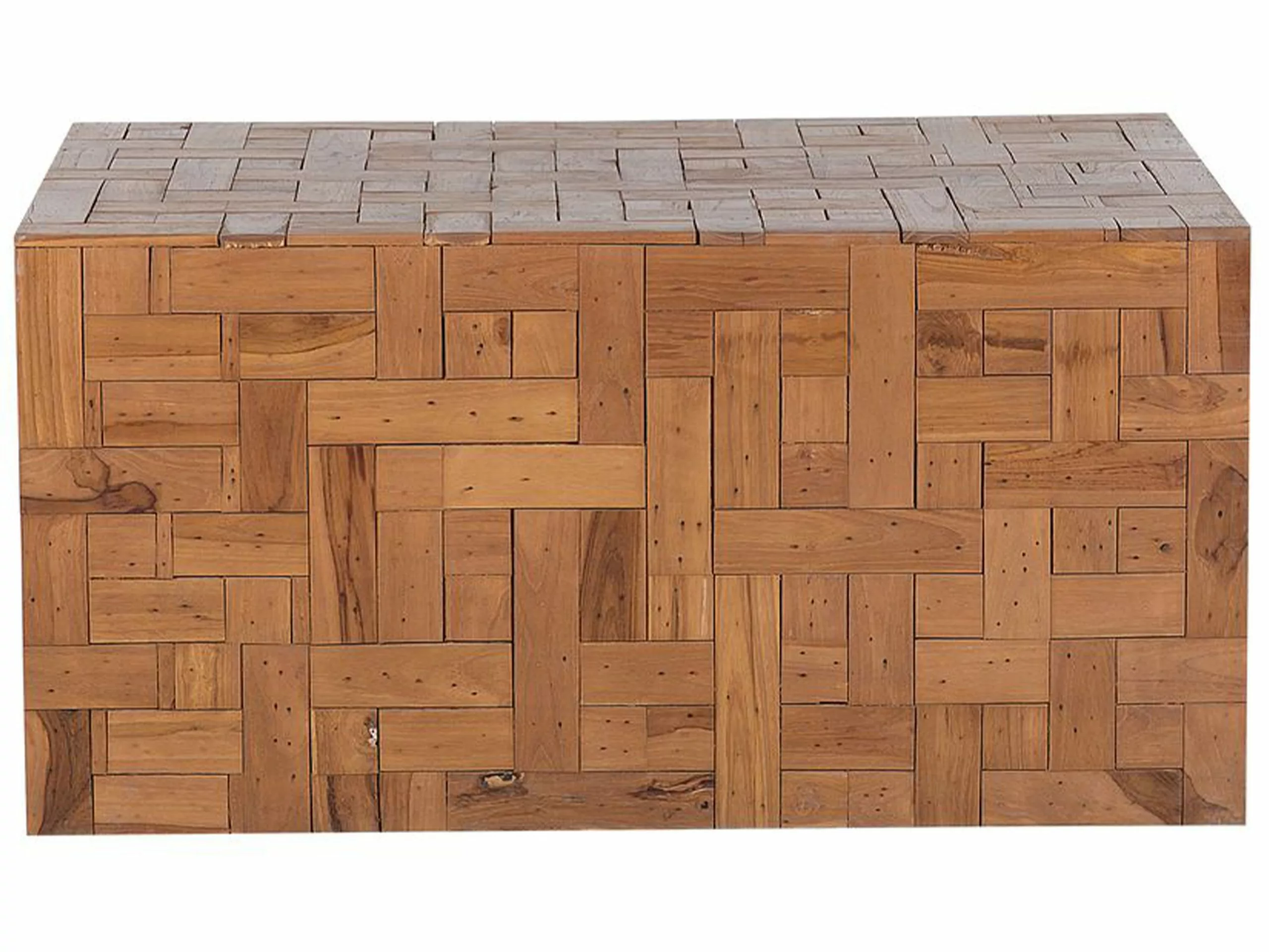 Beliani Mesa De Centro De Madera De Teca Clara 100 X 60 Cm GAMBO II - Imagen 3