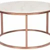 Beliani Mesa De Centro De Metal Beige/cobrizo ⌀ 70 Cm CORAL