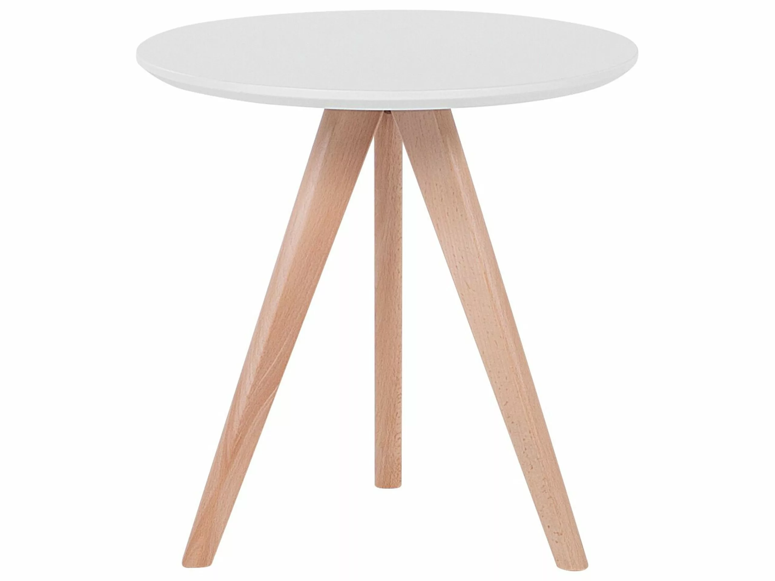 Beliani Conjunto De 3 Mesas De Centro Blanco/madera Clara VEGAS - Imagen 3