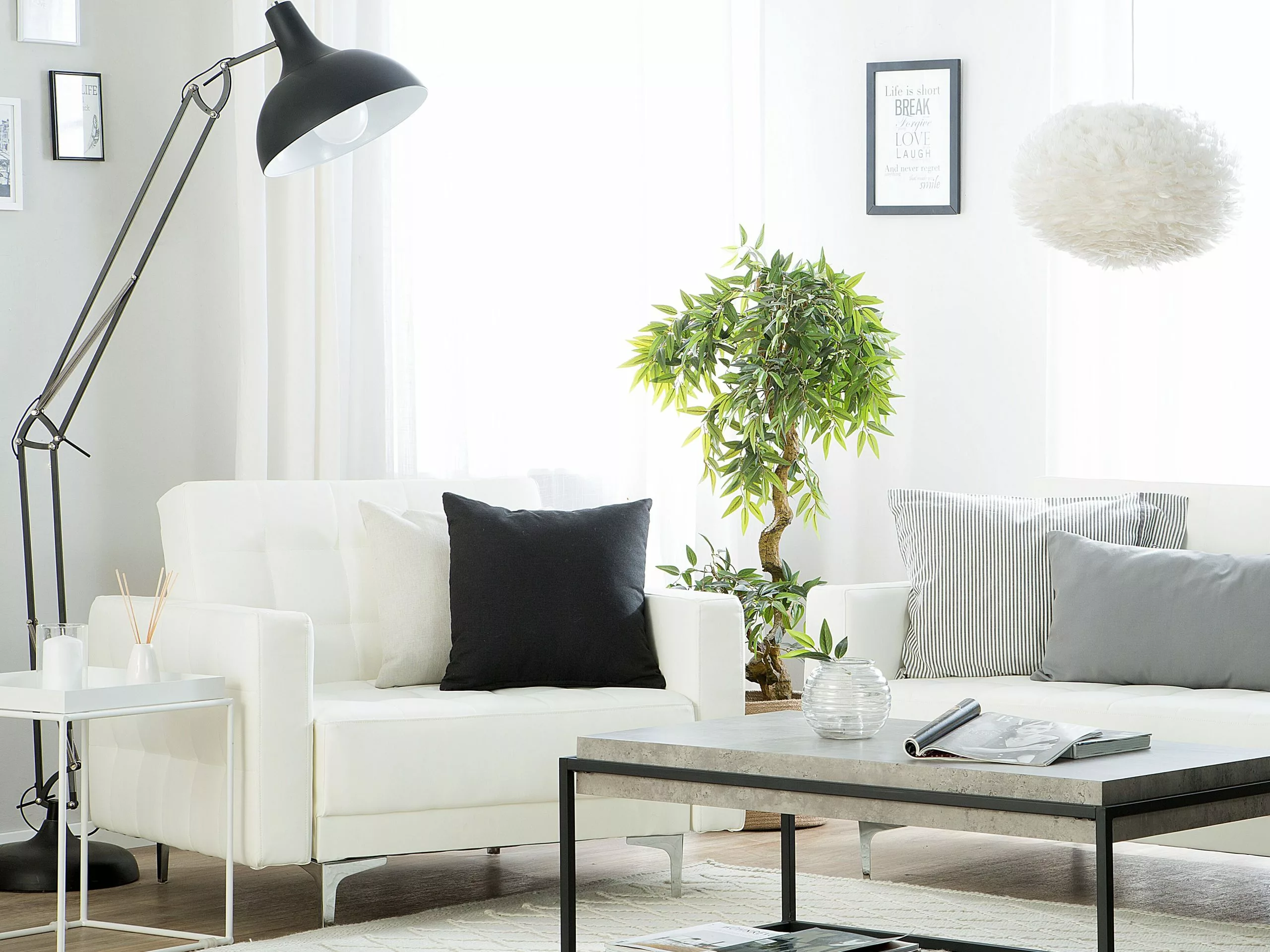 Beliani Sillón En Piel Sintética Blanca ABERDEEN 2 Beliani Sillón En Piel Sintética Blanca ABERDEEN - Imagen 2