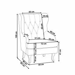 Beliani Sillón De Terciopelo Azul Oscuro/negro ALTA -Sillones Ventas undef src sa picid 743986 type whitesh image scaled