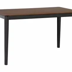 Beliani Mesa De Comedor Madera Oscura/negro 135 X 80 Cm CEDAR