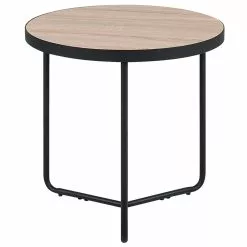 Beliani Mesa Auxiliar Madera Clara/negro 50 Cm MELODY