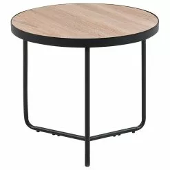 Beliani Mesa Auxiliar Madera Clara/negro 45 Cm MELODY