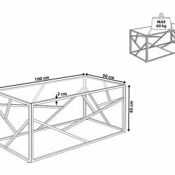 Beliani Mesa De Centro De Vidrio Dorado 100 X 50 Cm ORLAND -Sillones Ventas undef src sa picid 744288 type whitesh image scaled