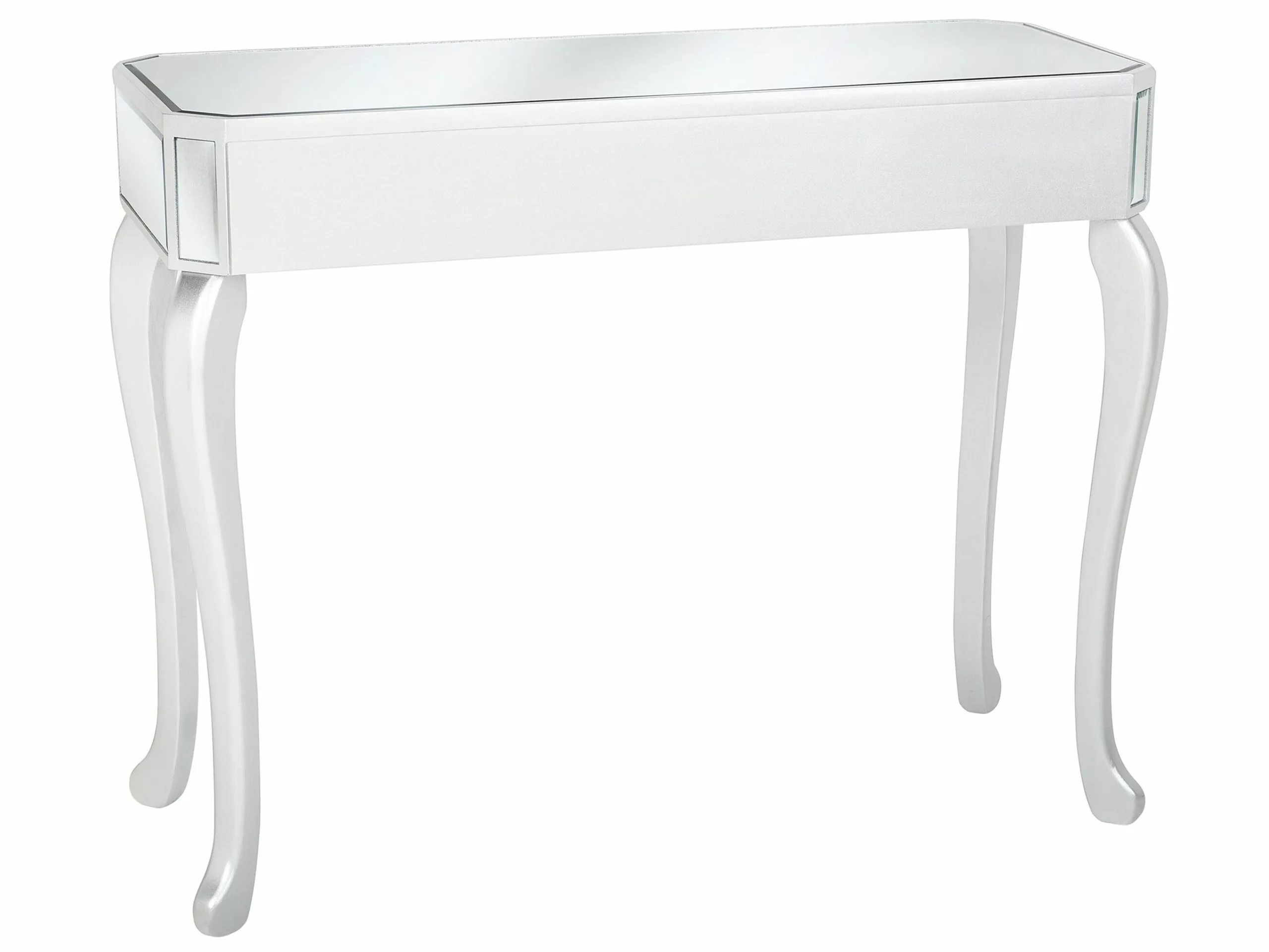 Beliani Consola De Vidrio Plateado 96 X 40 Cm CARCASSONNE 5 Beliani Consola De Vidrio Plateado 96 X 40 Cm CARCASSONNE - Imagen 5