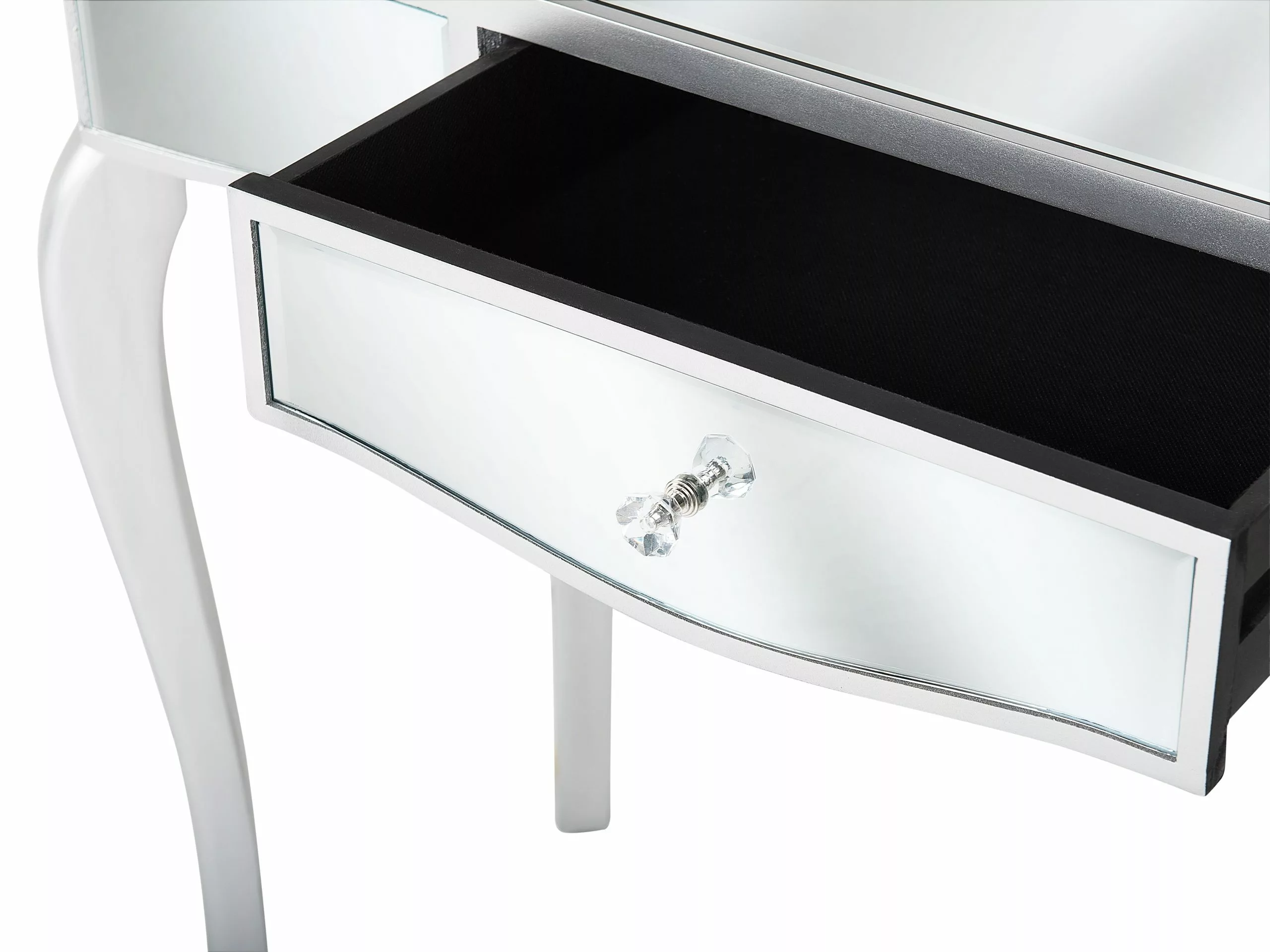 Beliani Consola De Vidrio Plateado 96 X 40 Cm CARCASSONNE 8 Beliani Consola De Vidrio Plateado 96 X 40 Cm CARCASSONNE - Imagen 8