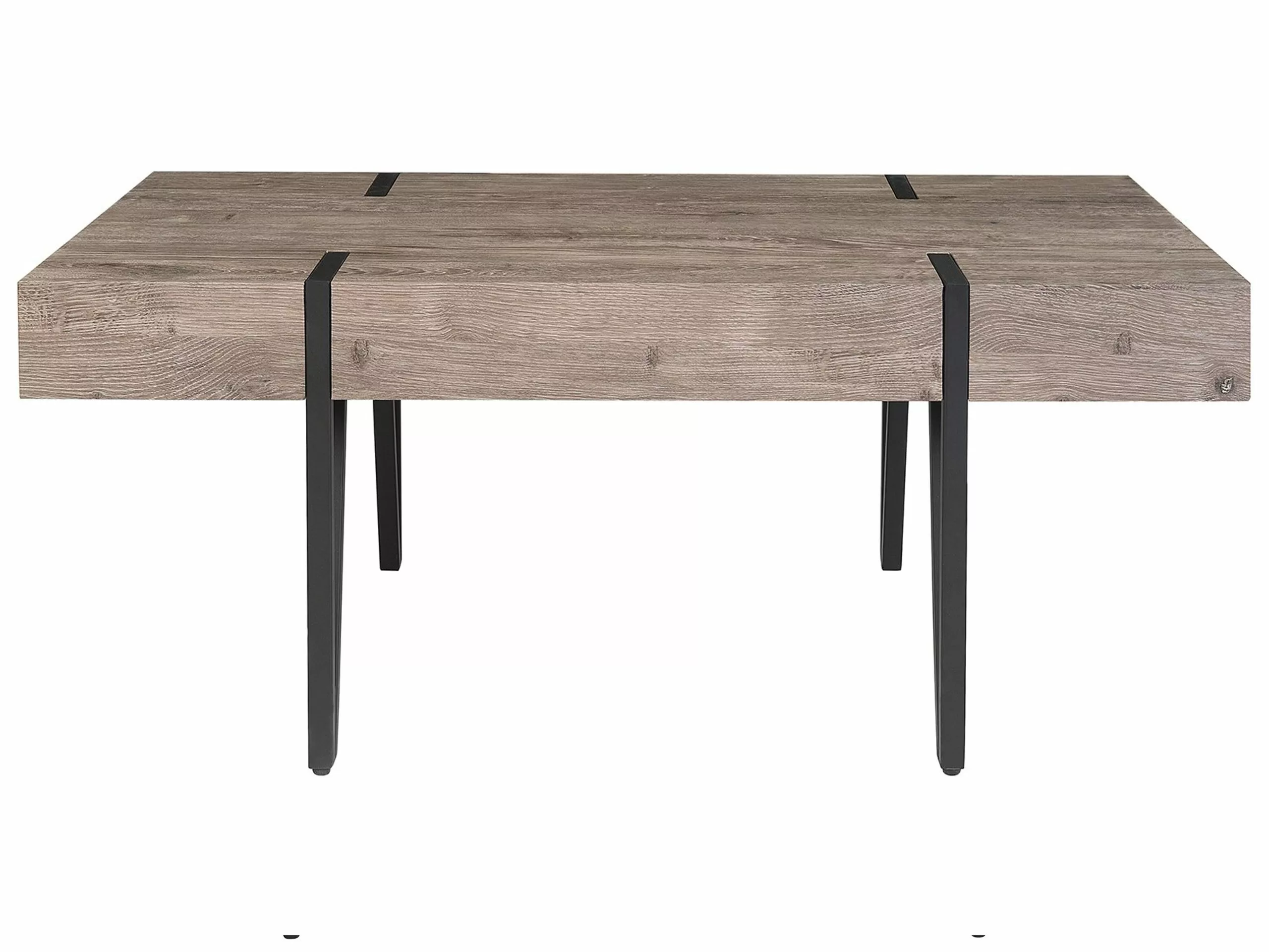 Beliani Mesa De Centro Madera Oscura/negro 100 X 60 Cm ADENA - Imagen 3