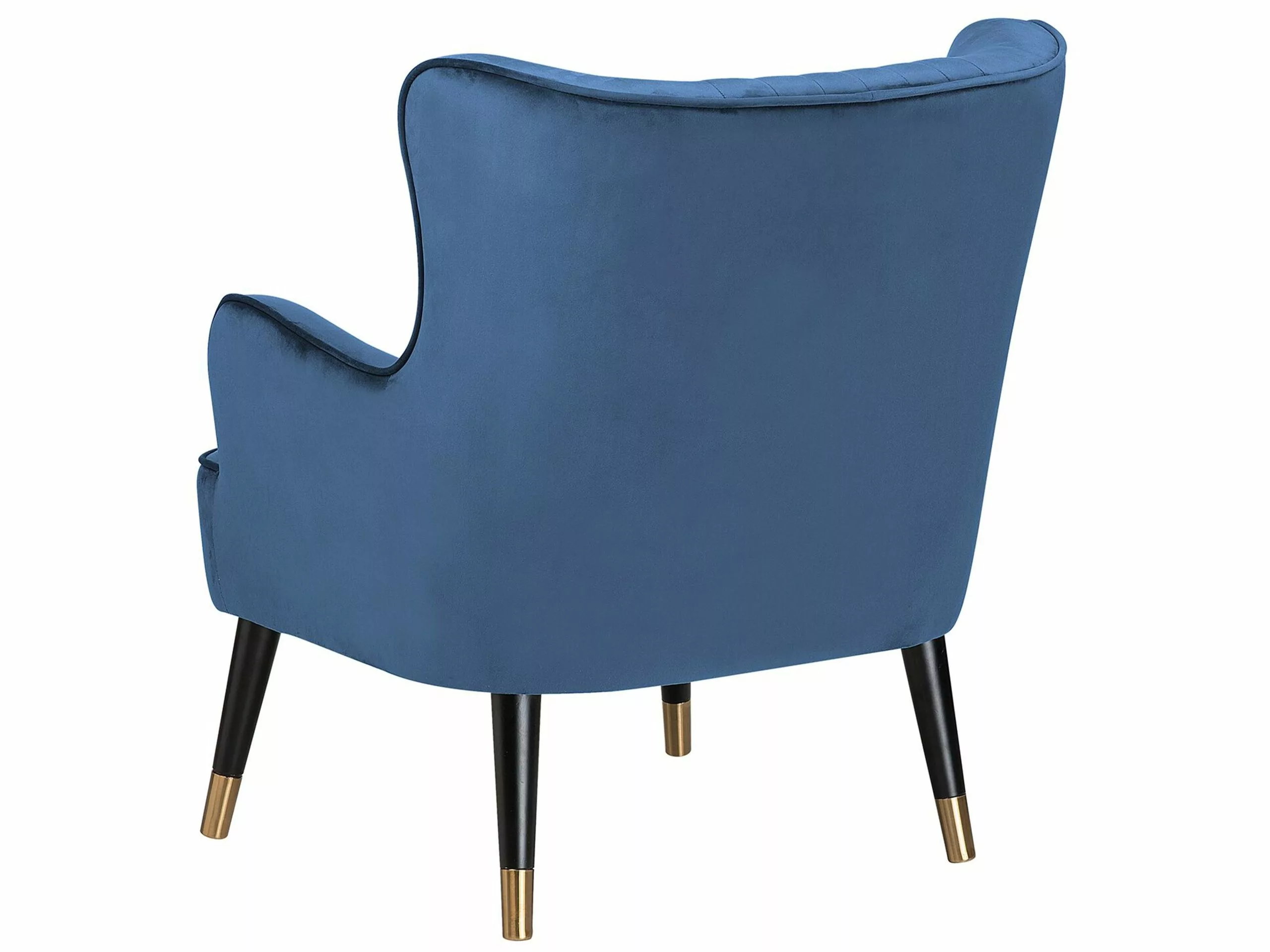 Beliani Sillón De Terciopelo Azul VARBERG - Imagen 4