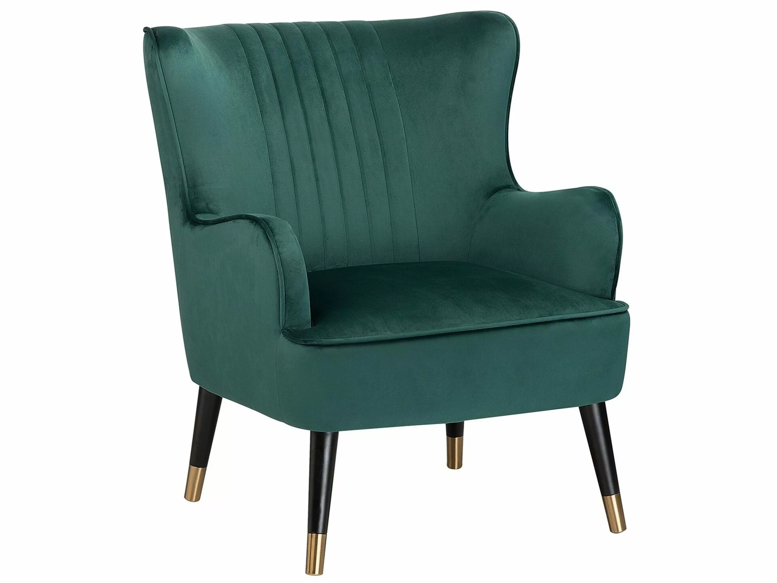 Beliani Sillón De Terciopelo Verde VARBERG 1 Beliani Sillón De Terciopelo Verde VARBERG