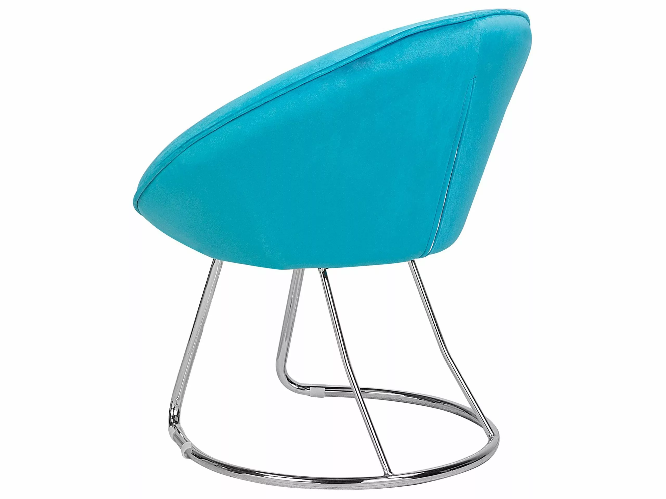 Beliani Silla De Terciopelo Azul Turquesa FLOBY 4 Beliani Silla De Terciopelo Azul Turquesa FLOBY - Imagen 4