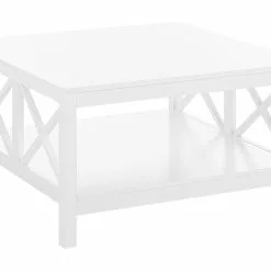 Beliani Mesa De Centro Blanca 80 X 80 Cm LOTTA