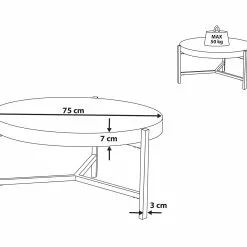 Beliani Mesa De Centro Gris Claro ⌀ 75 Cm BONITA 19 Beliani Mesa De Centro Gris Claro ⌀ 75 Cm BONITA -Sillones Ventas undef src sa picid 748024 type whitesh image scaled