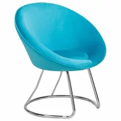 Beliani Silla De Terciopelo Azul Turquesa FLOBY