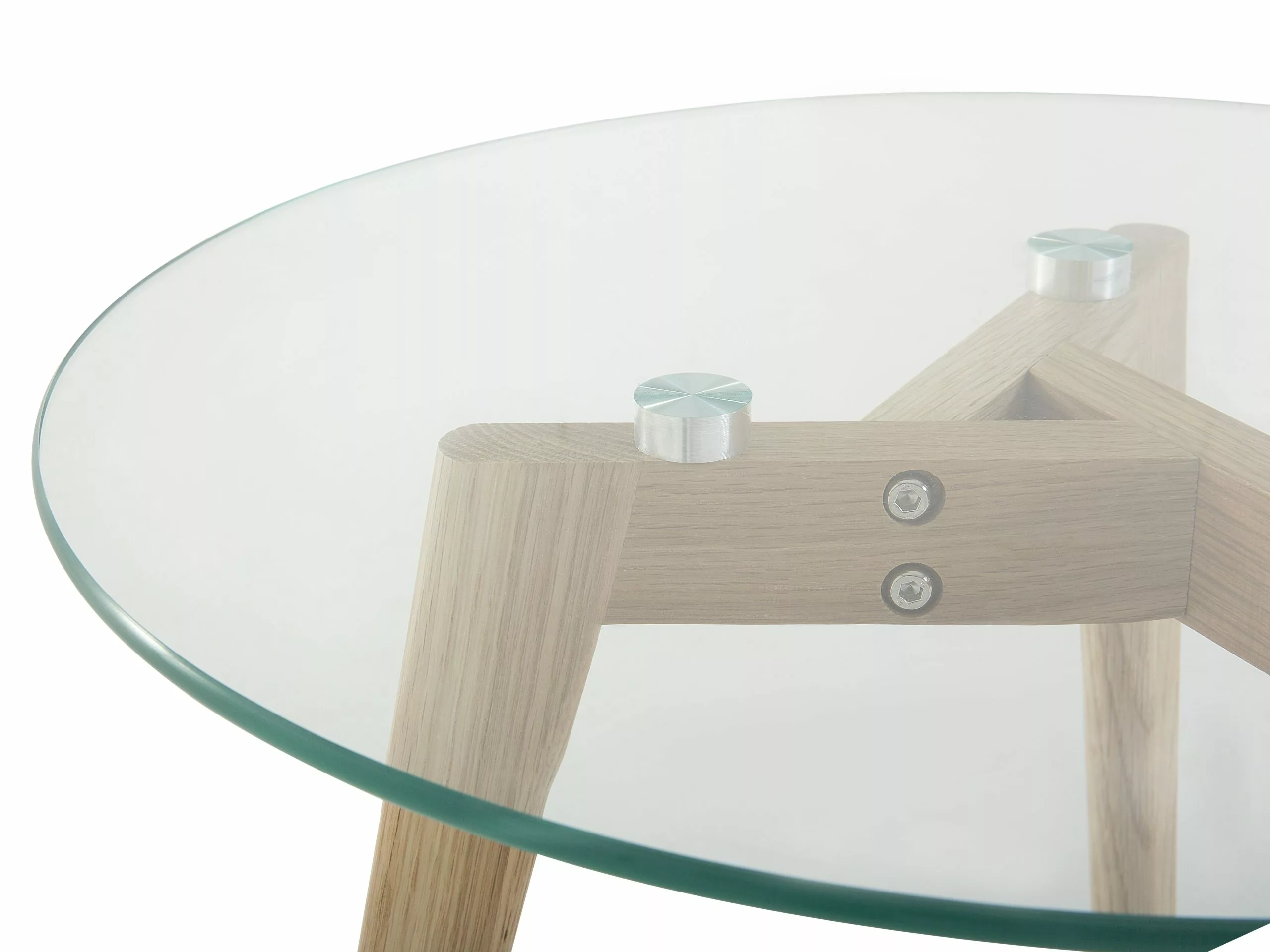 Beliani Conjunto De 2 Mesas De Centro De Vidrio Transparente/madera Clara MISSOURI 8 Beliani Conjunto De 2 Mesas De Centro De Vidrio Transparente/madera Clara MISSOURI - Imagen 8