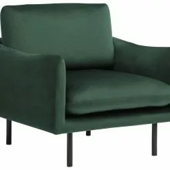 Beliani Sillón De Terciopelo Verde Oscuro VINTERBRO