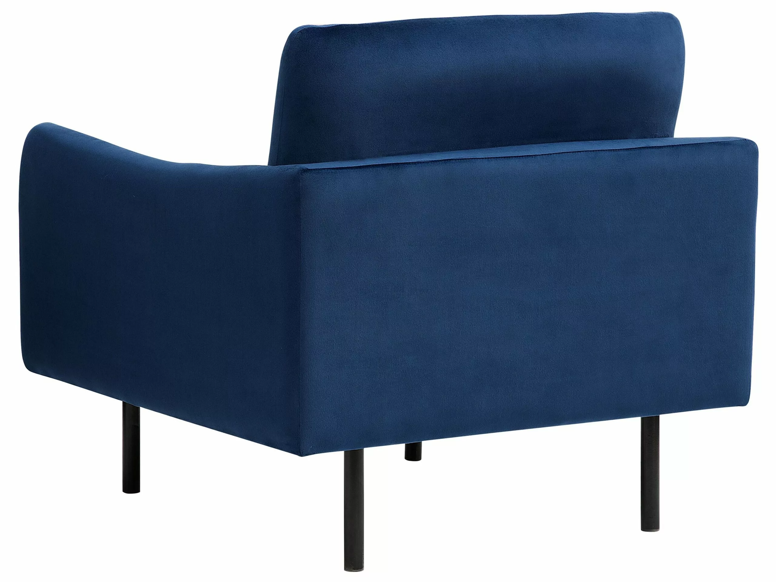 Beliani Sillón De Terciopelo Azul Oscuro VINTERBRO - Imagen 6
