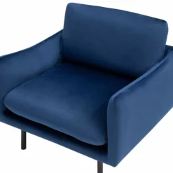 Beliani Sillón De Terciopelo Azul Oscuro VINTERBRO -Sillones Ventas undef src sa picid 749588 type whitesh image scaled