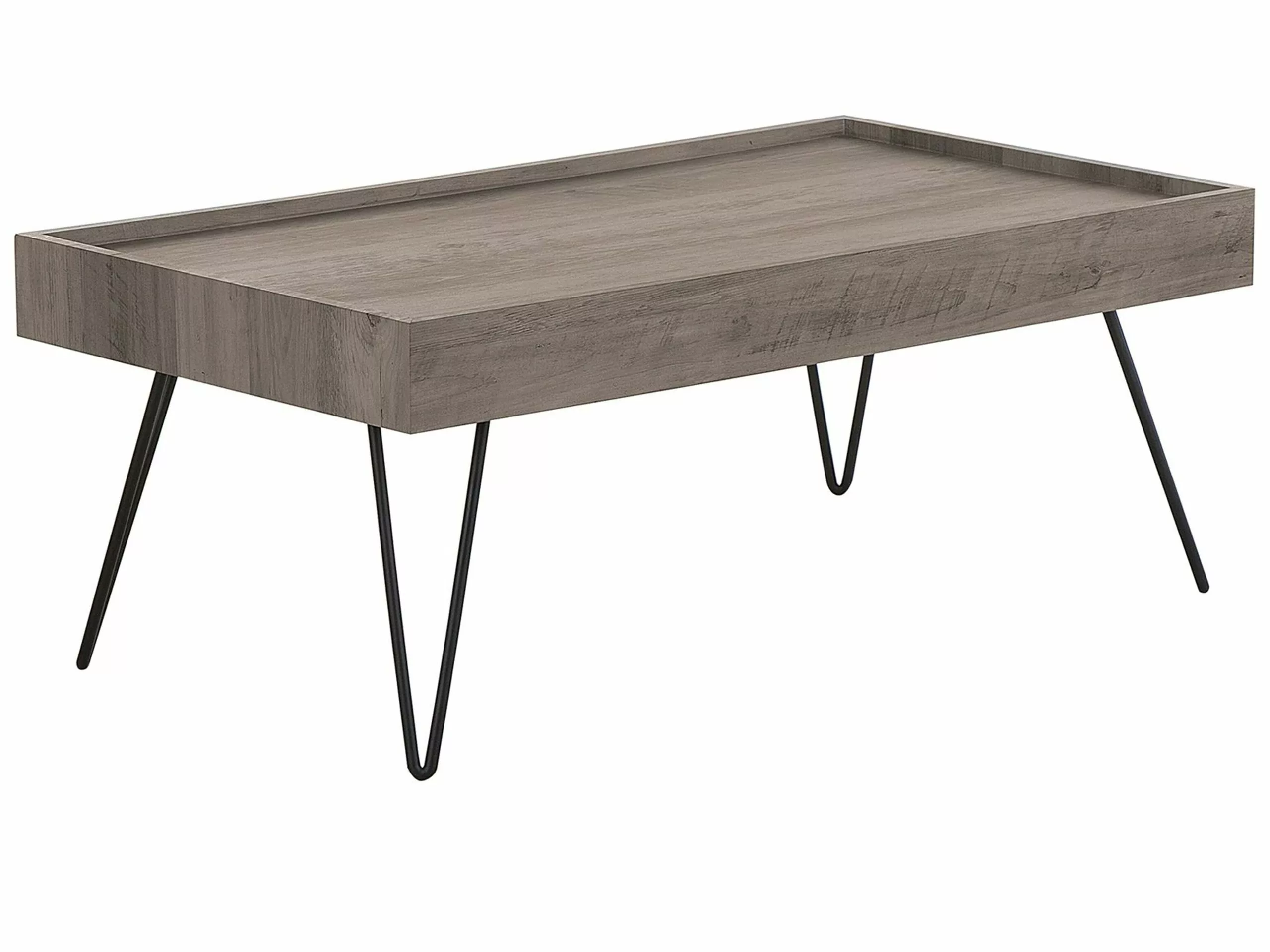 Beliani Mesa De Centro Madera Oscura/negro/gris Pardo 100 X 60 Cm WELTON 1 Beliani Mesa De Centro Madera Oscura/negro/gris Pardo 100 X 60 Cm WELTON