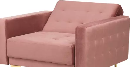 Beliani Sillón De Terciopelo Rosa ABERDEEN 3 Beliani Sillón De Terciopelo Rosa ABERDEEN - Imagen 3