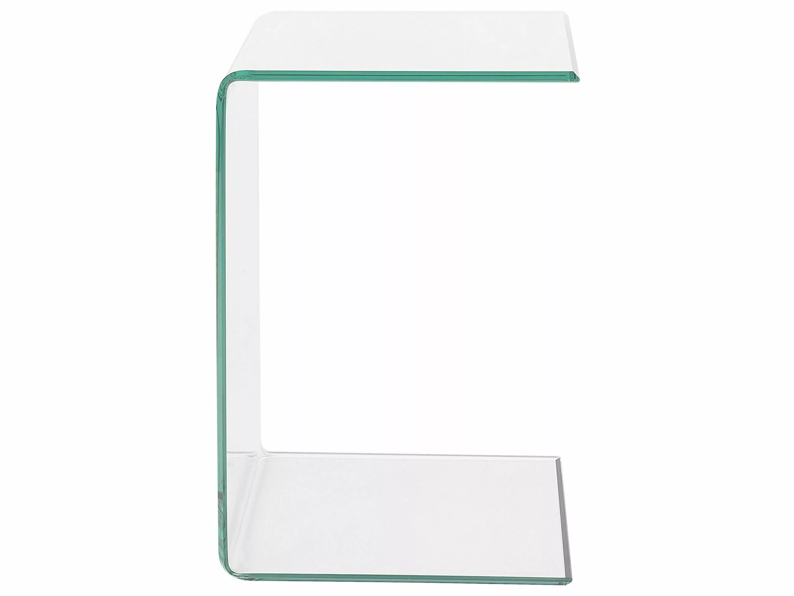 Beliani Mesa Auxiliar De Vidrio Templado Transparente 40 X 40 Cm LOURDES - Imagen 3