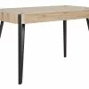 Beliani Mesa De Comedor Madera Clara/negro 130 X 80 Cm CAMBELL