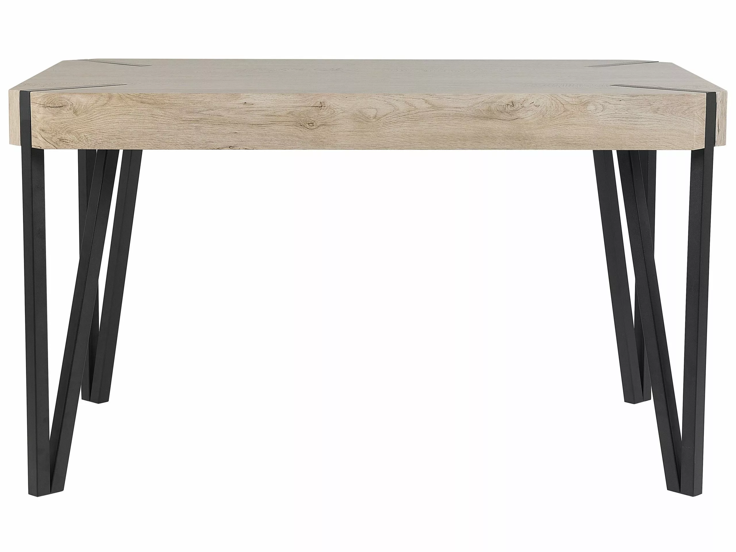 Beliani Mesa De Comedor Madera Clara/negro/gris Pardo 130 X 80 Cm CAMBELL - Imagen 4