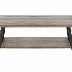 Beliani Mesa De Centro Gris Pardo/negro 100 X 55 Cm CARLIN -Sillones Ventas undef src sa picid 751629 type whitesh image scaled