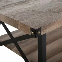 Beliani Mesa De Centro Gris Pardo/negro 100 X 55 Cm CARLIN -Sillones Ventas undef src sa picid 751631 type whitesh image scaled