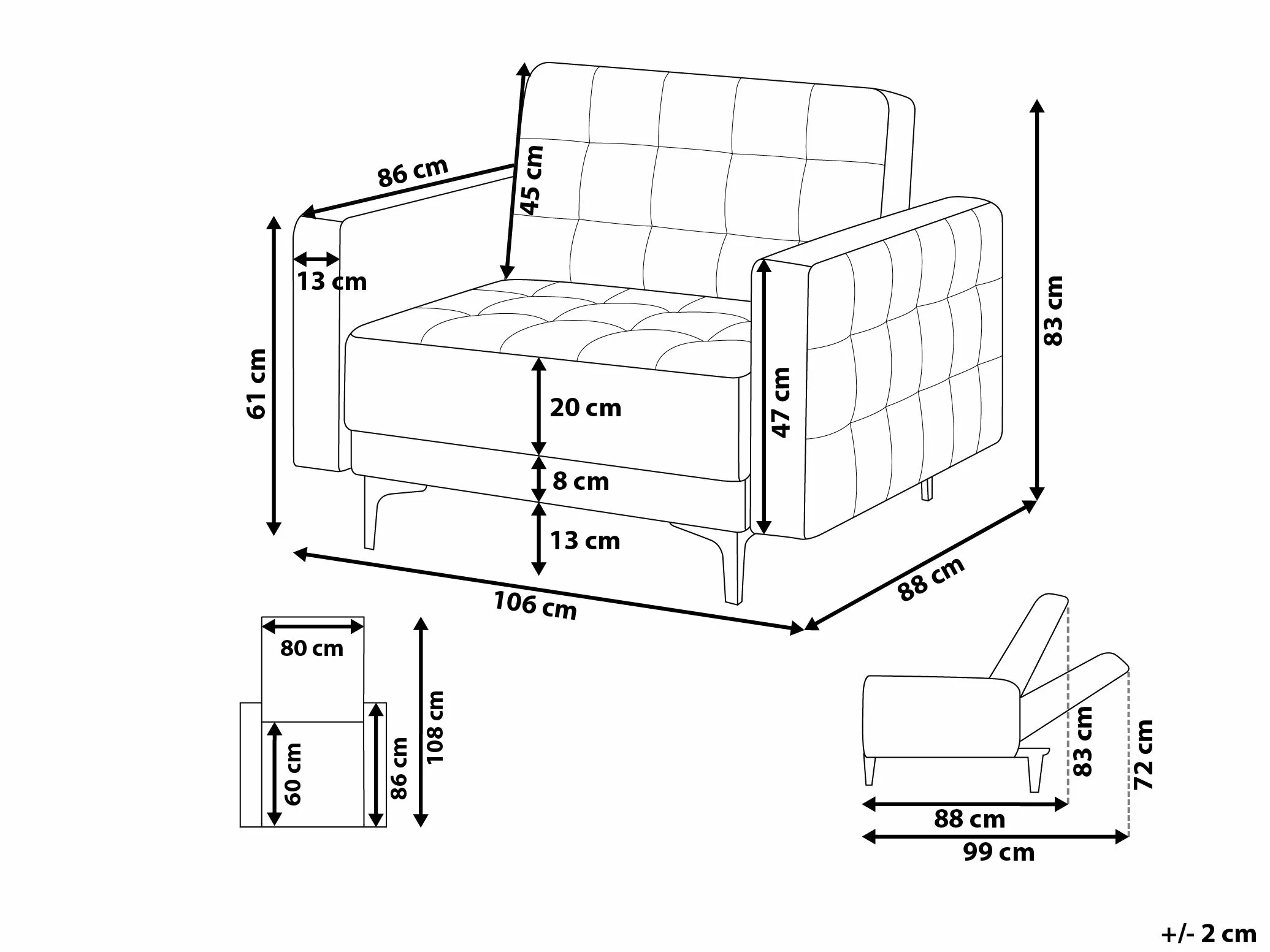 Beliani Sillón De Terciopelo Verde Azulado ABERDEEN 9 Beliani Sillón De Terciopelo Verde Azulado ABERDEEN - Imagen 9