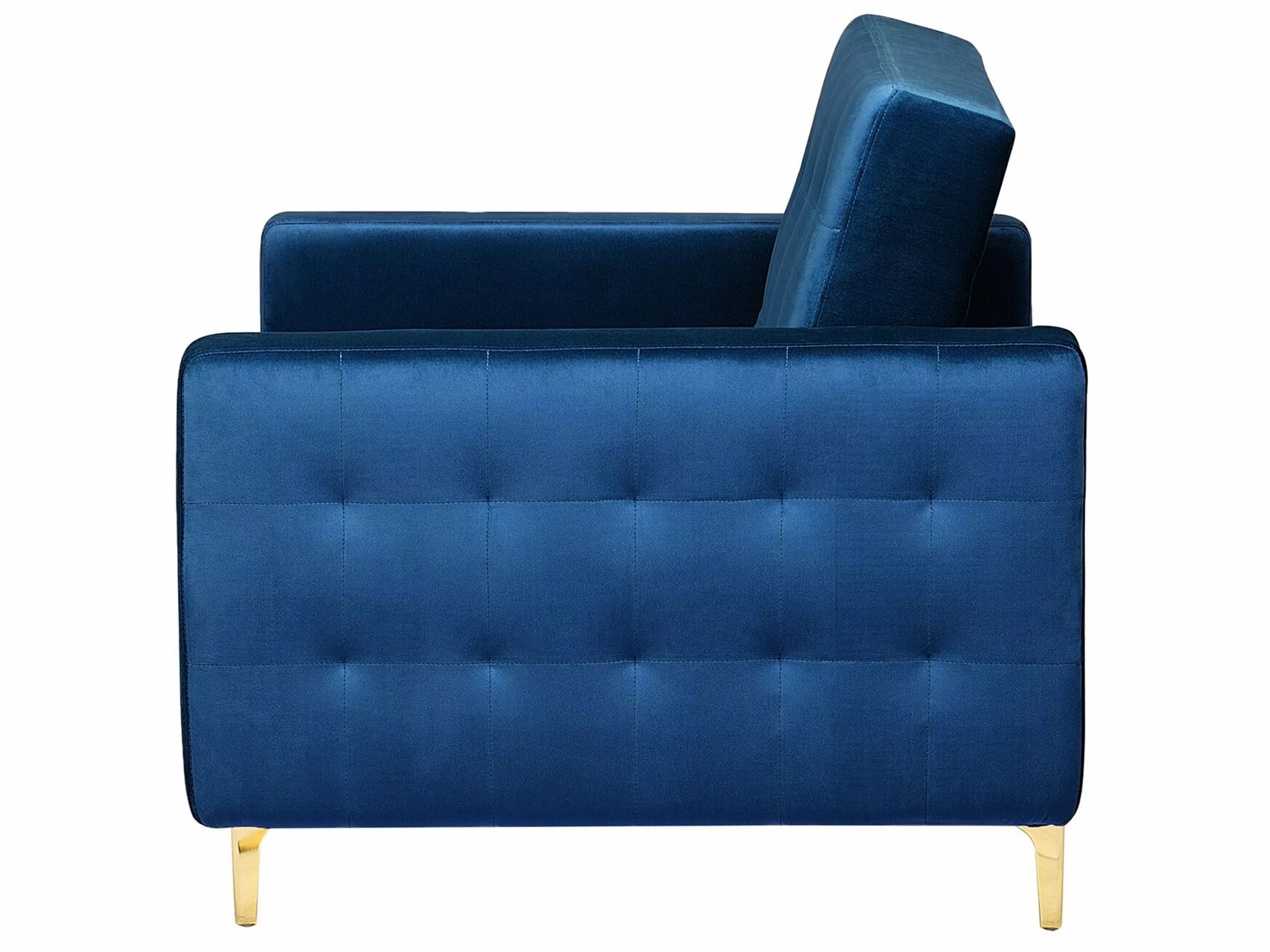 Beliani Sillón De Terciopelo Azul Marino/dorado ABERDEEN 6 Beliani Sillón De Terciopelo Azul Marino/dorado ABERDEEN - Imagen 6