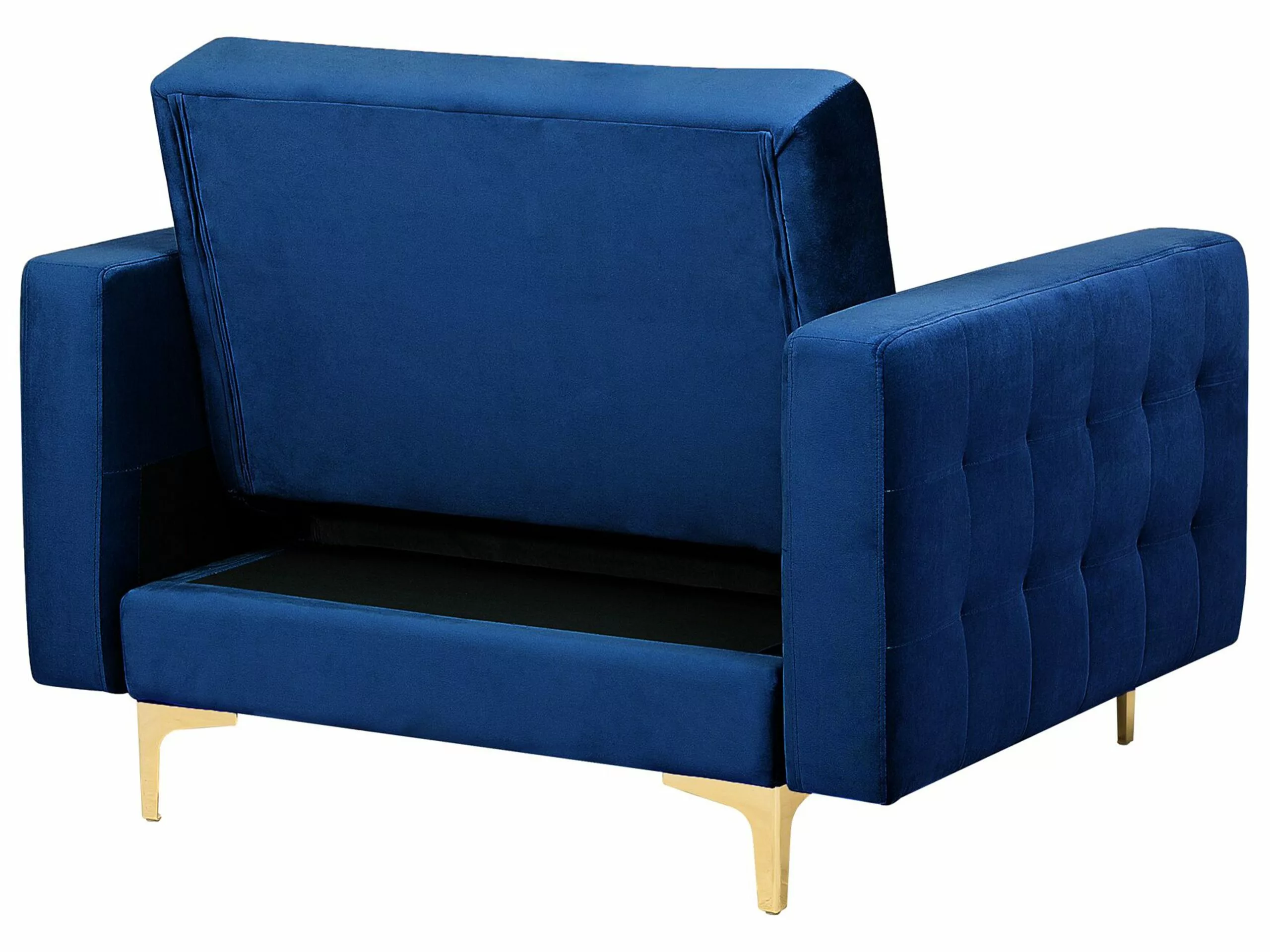 Beliani Sillón De Terciopelo Azul Marino/dorado ABERDEEN 7 Beliani Sillón De Terciopelo Azul Marino/dorado ABERDEEN - Imagen 7