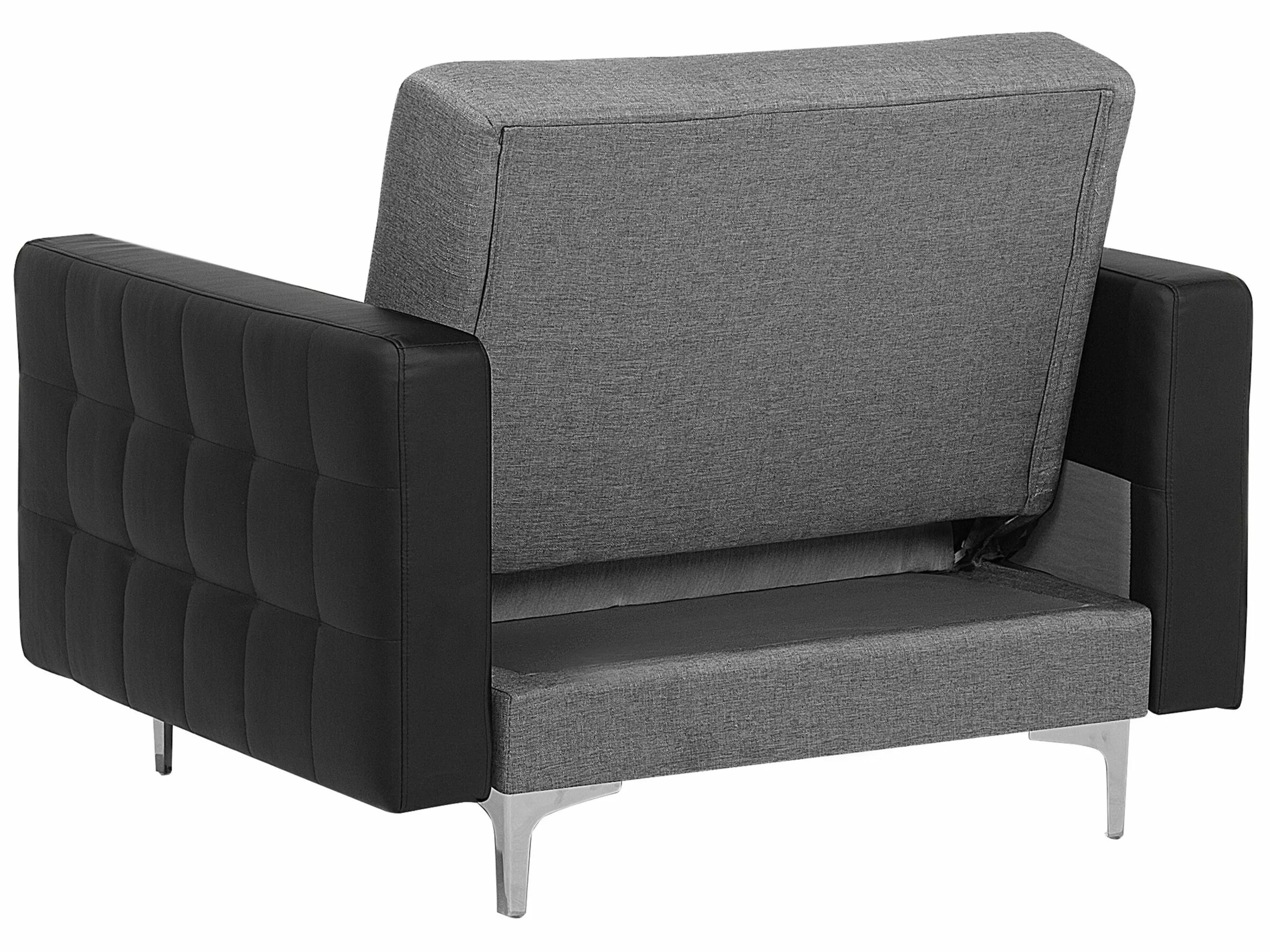 Beliani Sillón Tapizado Gris Claro/negro ABERDEEN - Imagen 7