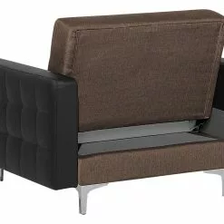 Beliani Sillón Tapizado Marrón Oscuro/negro ABERDEEN -Sillones Ventas undef src sa picid 753730 type whitesh image scaled