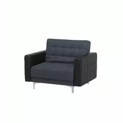Beliani Sillón Tapizado Gris Oscuro/negro ABERDEEN -Sillones Ventas undef src sa picid 753801 type whitesh image