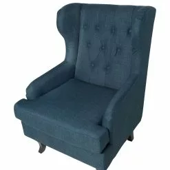 Beliani Sillón De Poliéster Azul Oscuro/negro ALTA -Sillones Ventas undef src sa picid 754602 type whitesh image scaled