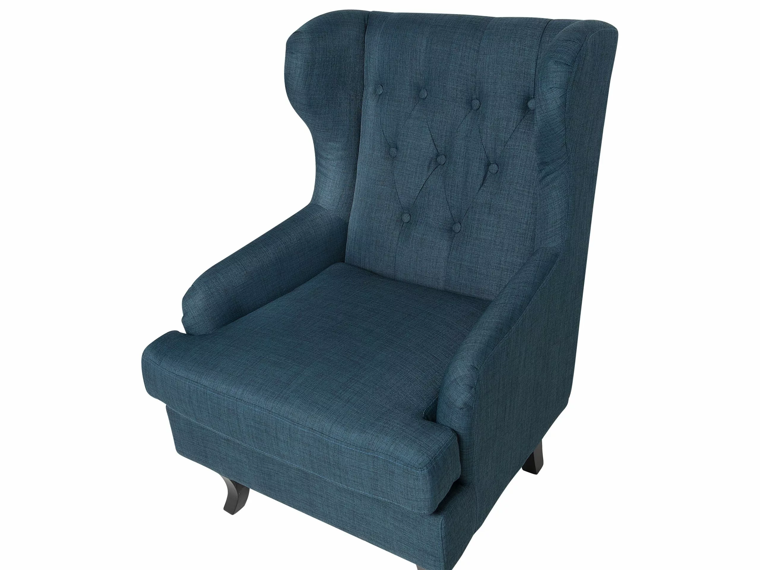 Beliani Sillón De Poliéster Azul Oscuro/negro ALTA - Imagen 5