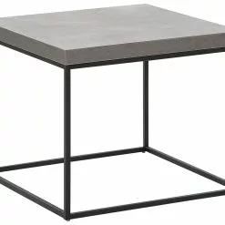 Beliani Mesa Auxiliar Gris Claro/negro 60 X 60 Cm DORRIS