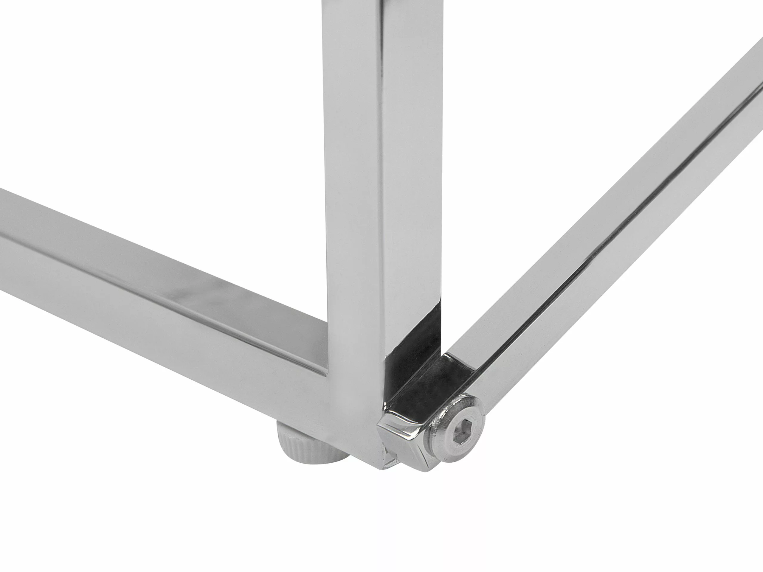 Beliani Mesa De Centro De Vidrio Templado Efecto Mármol Blanco/plateado 100 X 50 Cm EMPORIA - Imagen 5