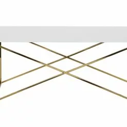 Beliani Mesa De Centro De Vidrio Templado Blanco/dorado 100 X 50 Cm EMPORIA -Sillones Ventas undef src sa picid 757589 type whitesh image scaled