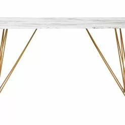 Beliani Mesa De Comedor De Vidrio Templado Blanco/gris/dorado 140 X 80 Cm KENTON -Sillones Ventas undef src sa picid 757707 type whitesh image scaled