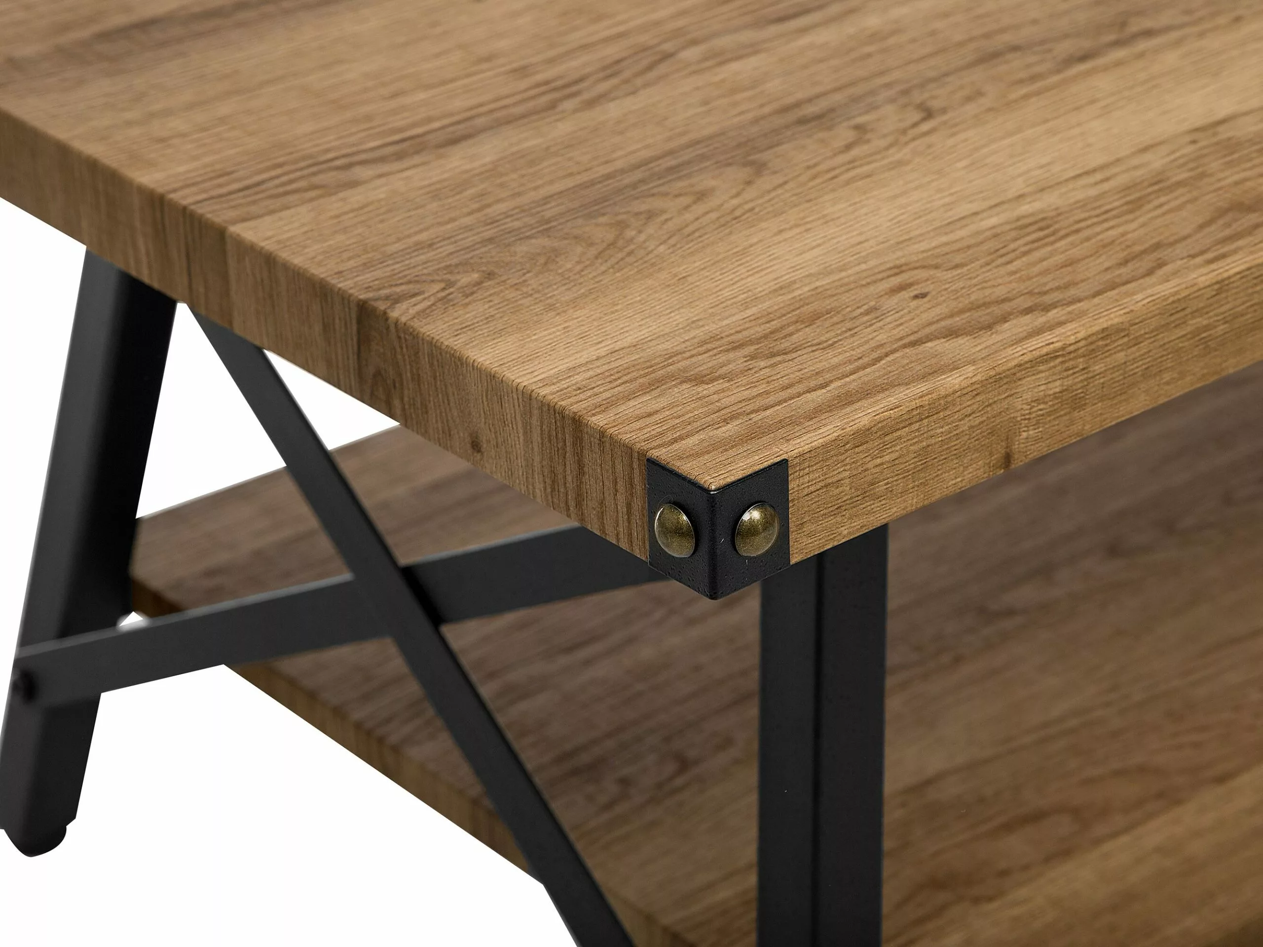 Beliani Mesa De Centro Madera Oscura/negro 100 X 55 Cm CARLIN 6 Beliani Mesa De Centro Madera Oscura/negro 100 X 55 Cm CARLIN - Imagen 6